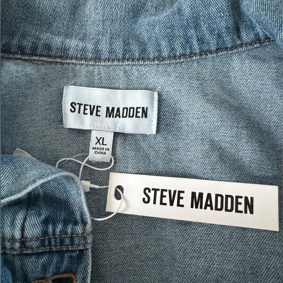 Steve Madden Blue Lightweight Denim Jacket Size XL - Picture 7 of 7
